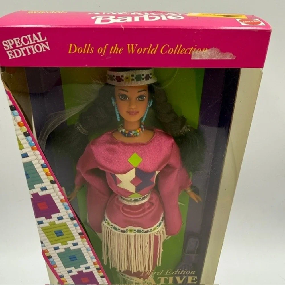 Native American Barbie Dolls of the World 3rd Edition 1993 Mattel 12699 Pink New